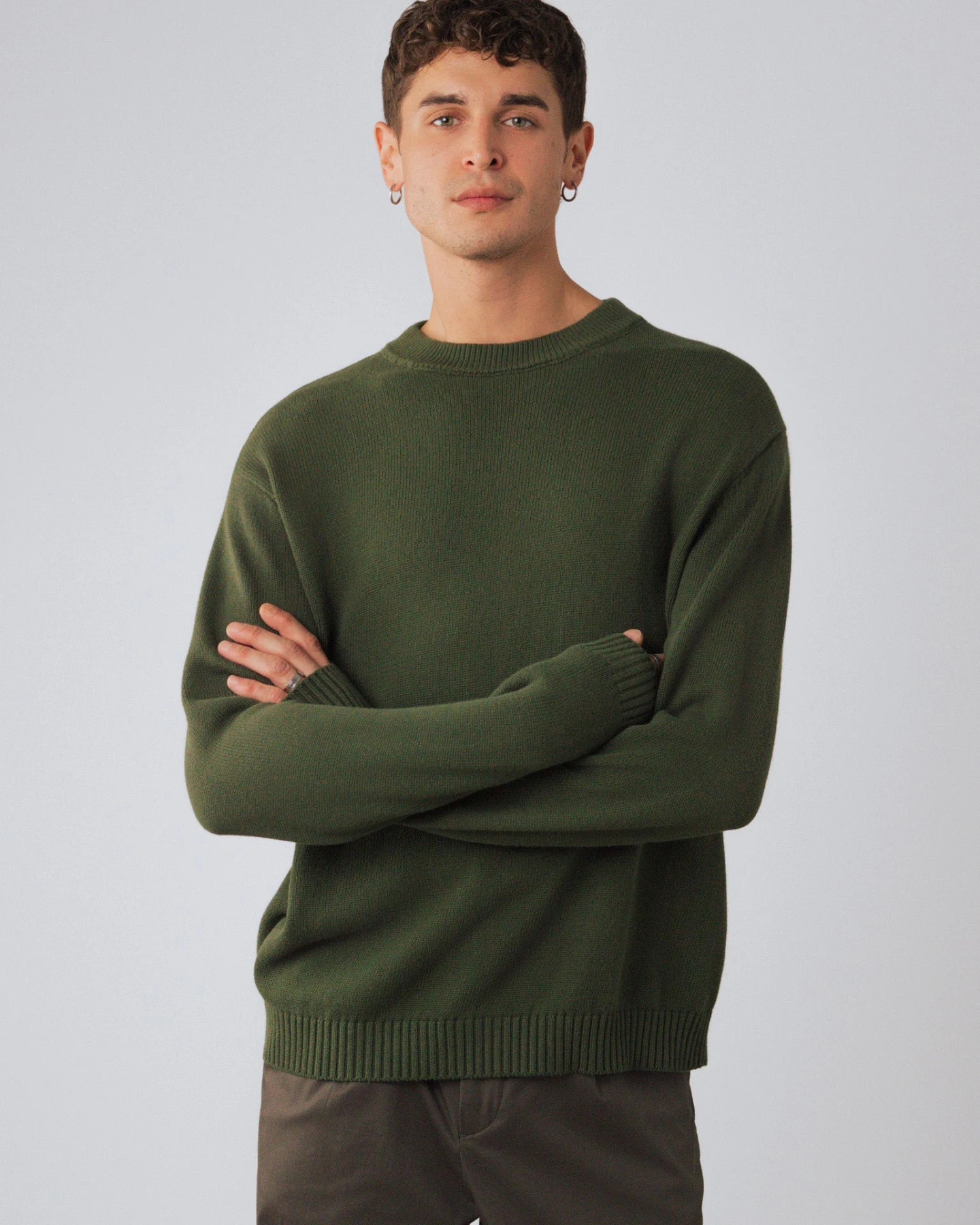 Honest Basics Herren vegan Pullover Crew Thyme – Ansicht 2
