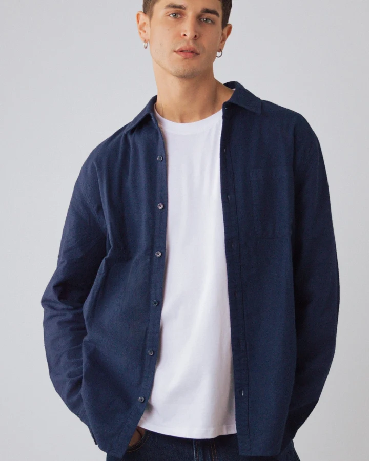 Honest Basics Herren vegan Flanellhemd Marlin