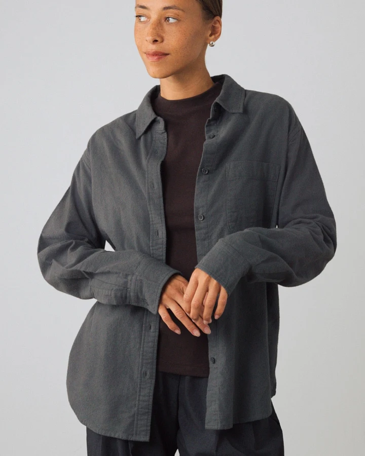 Honest Basics Damen vegan Flanellhemd Badger