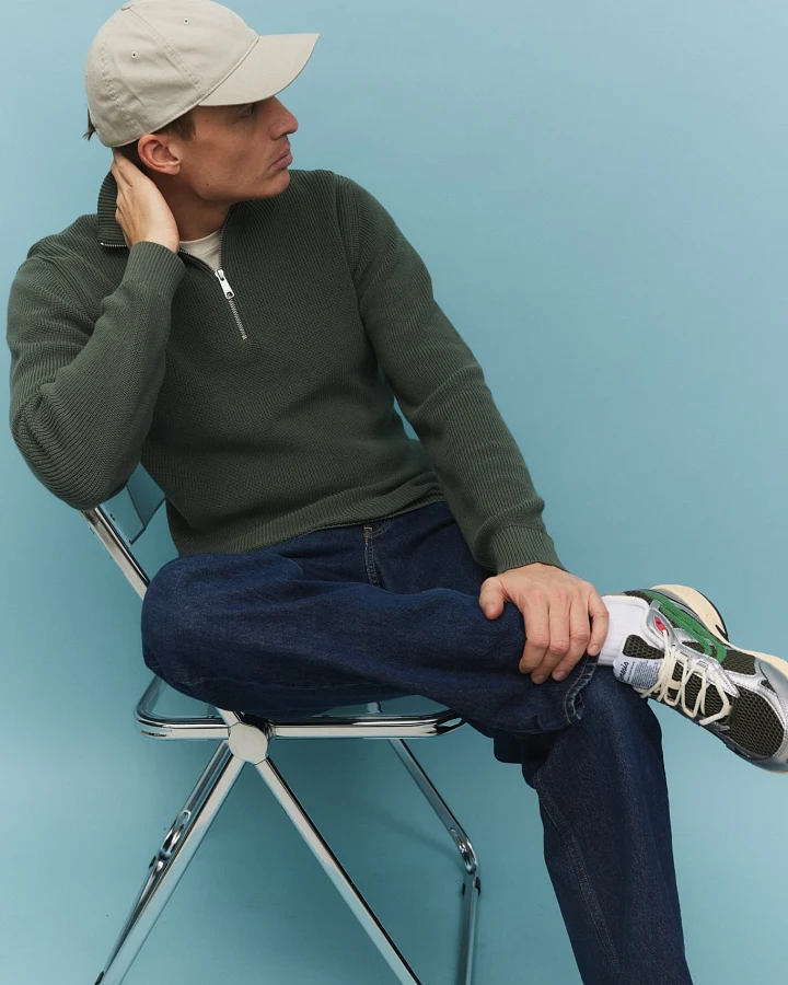 Recolution Herren vegan Pullover Helantium Dunkelkhaki