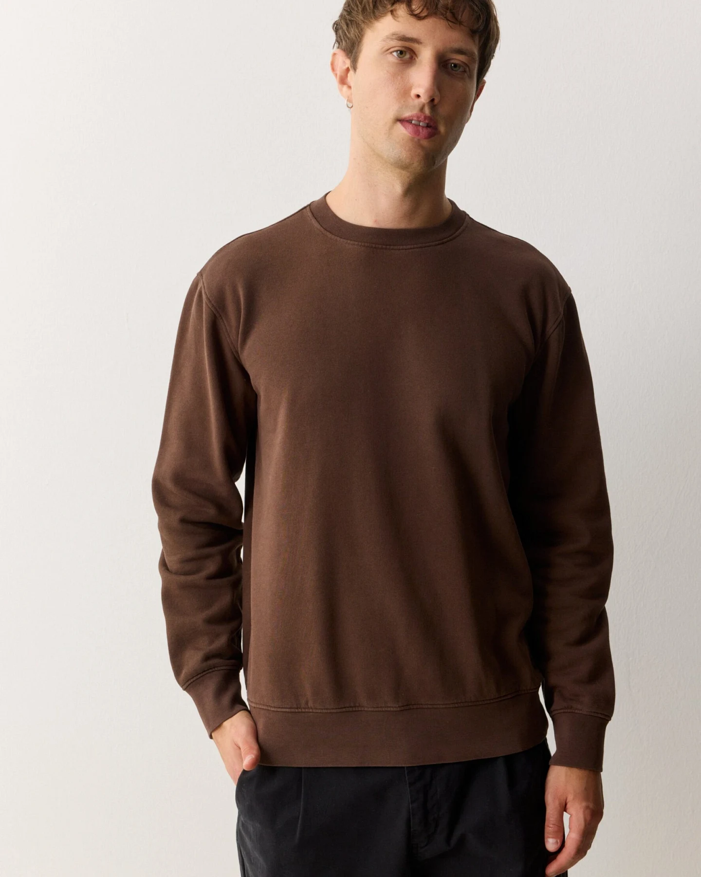 Recolution Herren vegan Sweatshirt Tamarillo Schokobraun – Ansicht 2