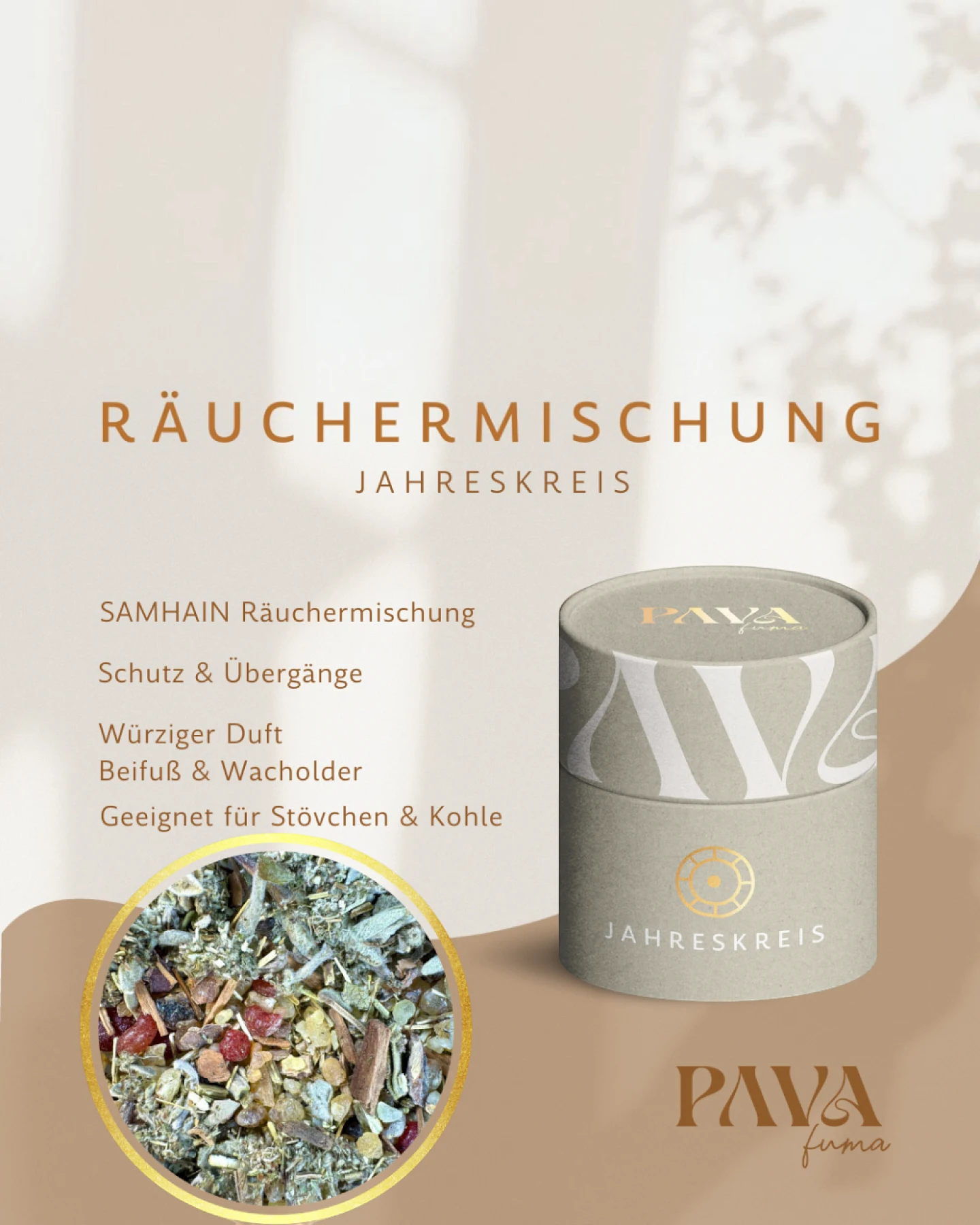 PAVA FUMA Samhain Jahreskreis Räuchermischung – Ansicht 2