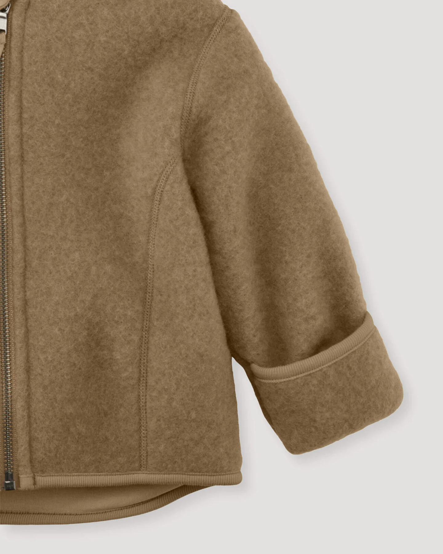 hessnatur Baby Wollfleece Jacke aus Bio-Merinowolle - braun - Größe 86/92 – Ansicht 3