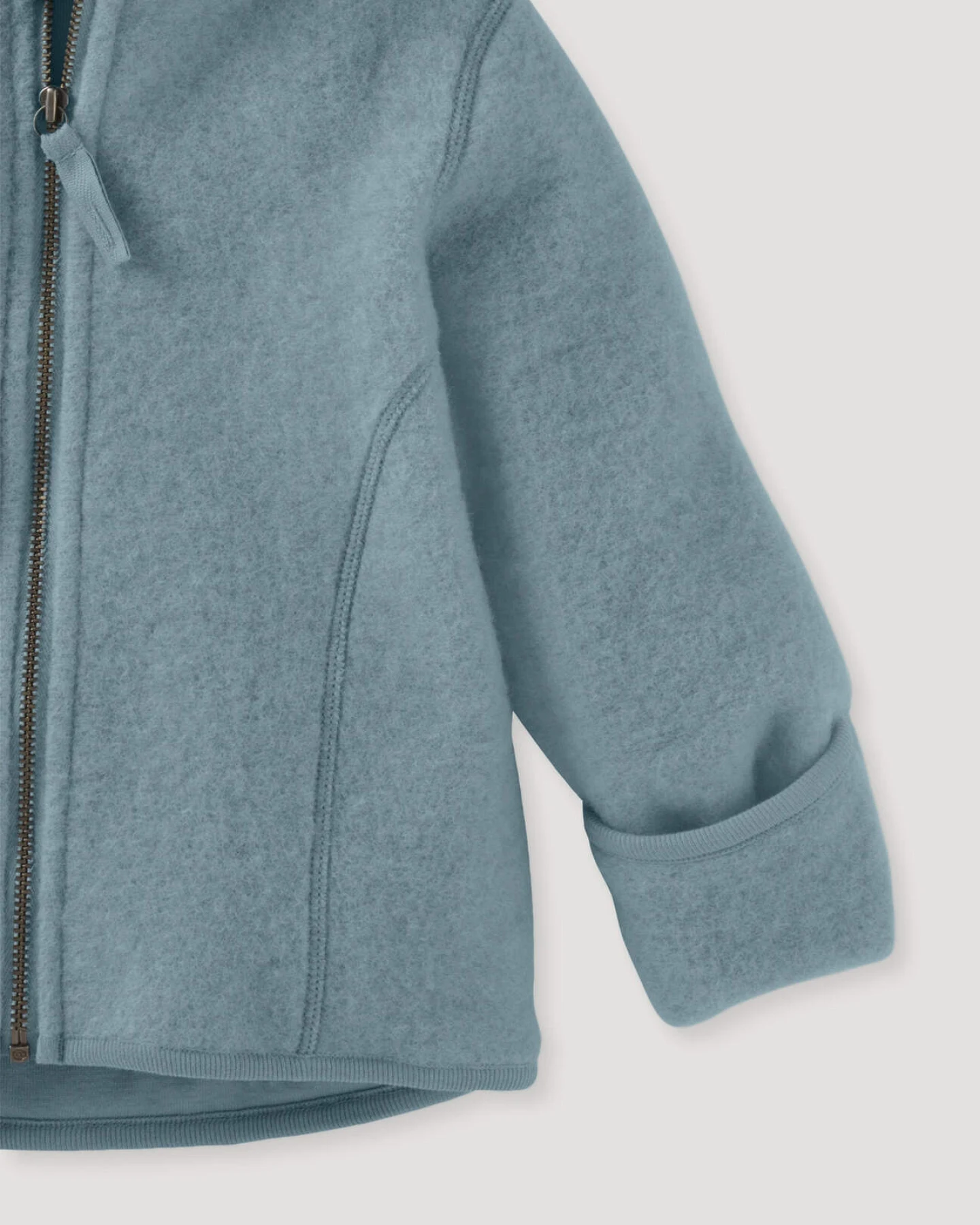 hessnatur Baby Wollfleece Jacke aus Bio-Merinowolle - blau - Größe 98/104 – Ansicht 3