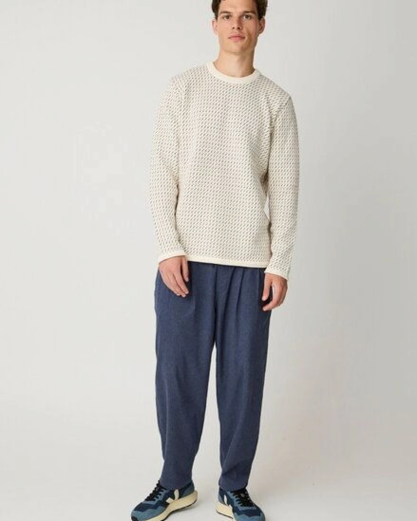KnowledgeCotton Apparel Strickpullover Jacquard crew neck knit - Regenerative Organic Certified aus Bio-Baumwolle – Ansicht 2