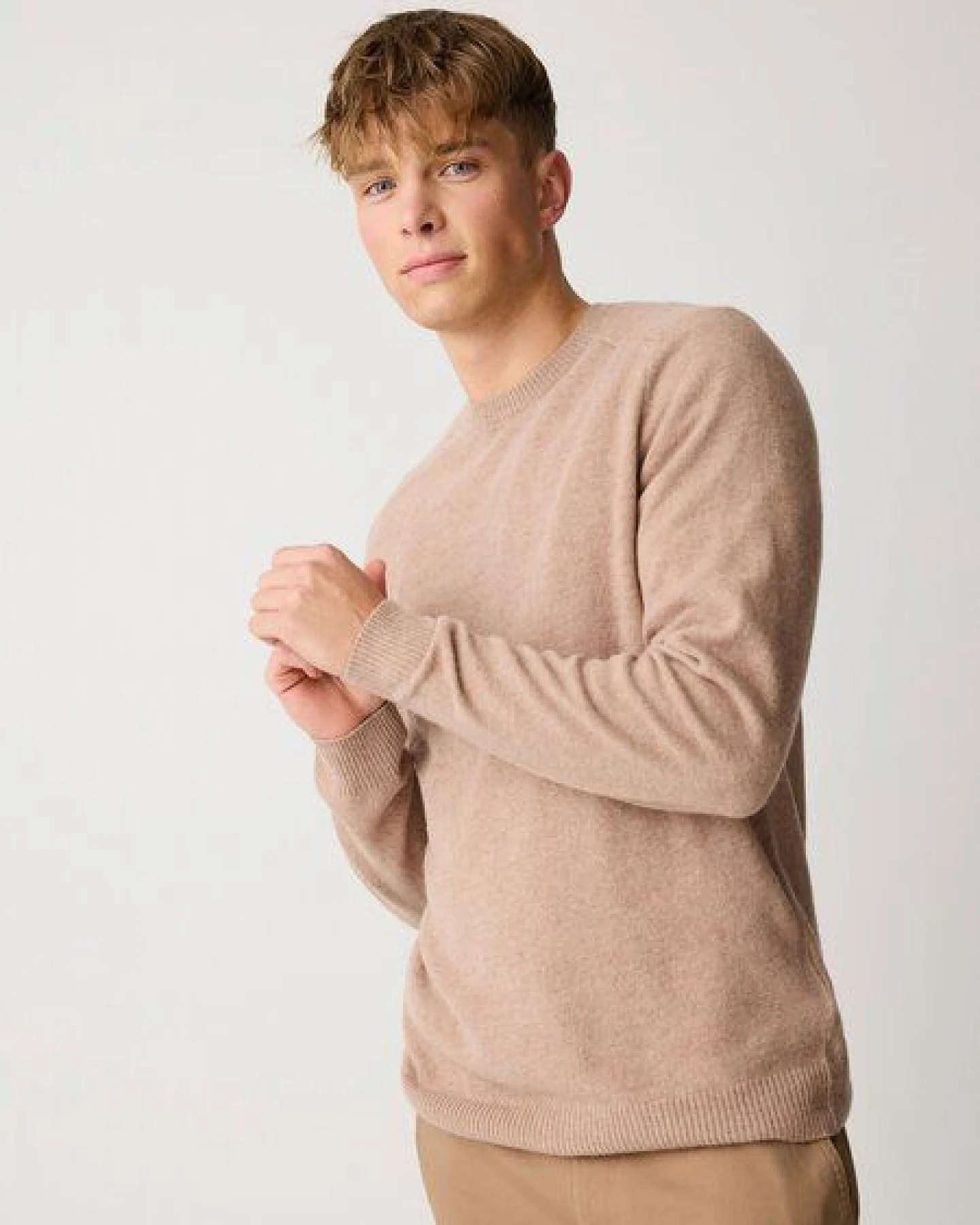 KnowledgeCotton Apparel Strickpullover mit Rundhalsausschnitt aus Lammwolle – Ansicht 4