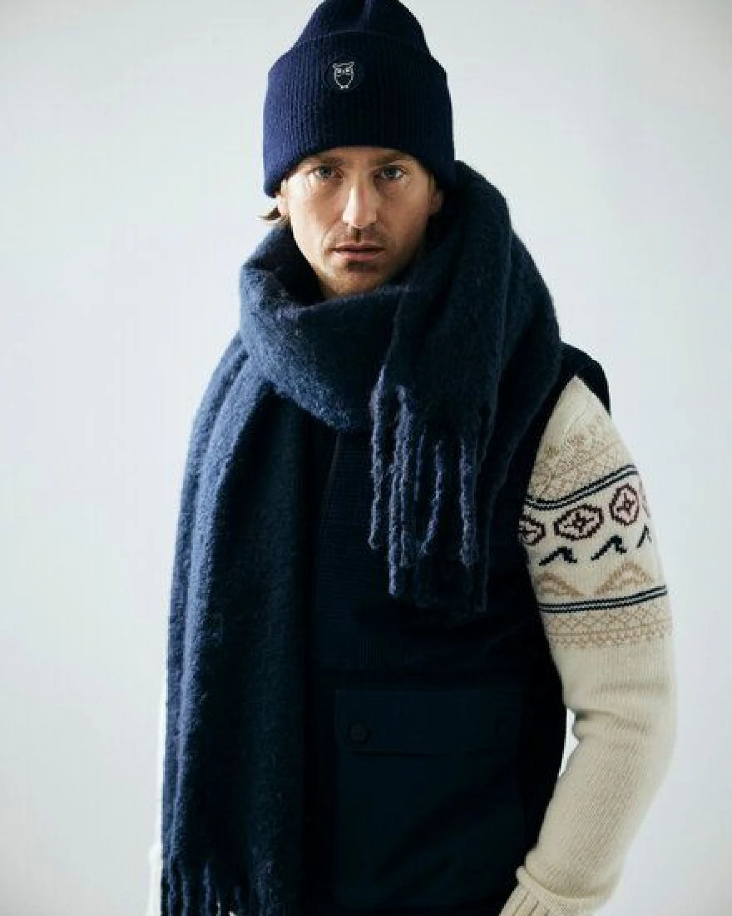 KnowledgeCotton Apparel Woll-Mütze - Rib Beanie - aus 100% Merino Wolle – Ansicht 2