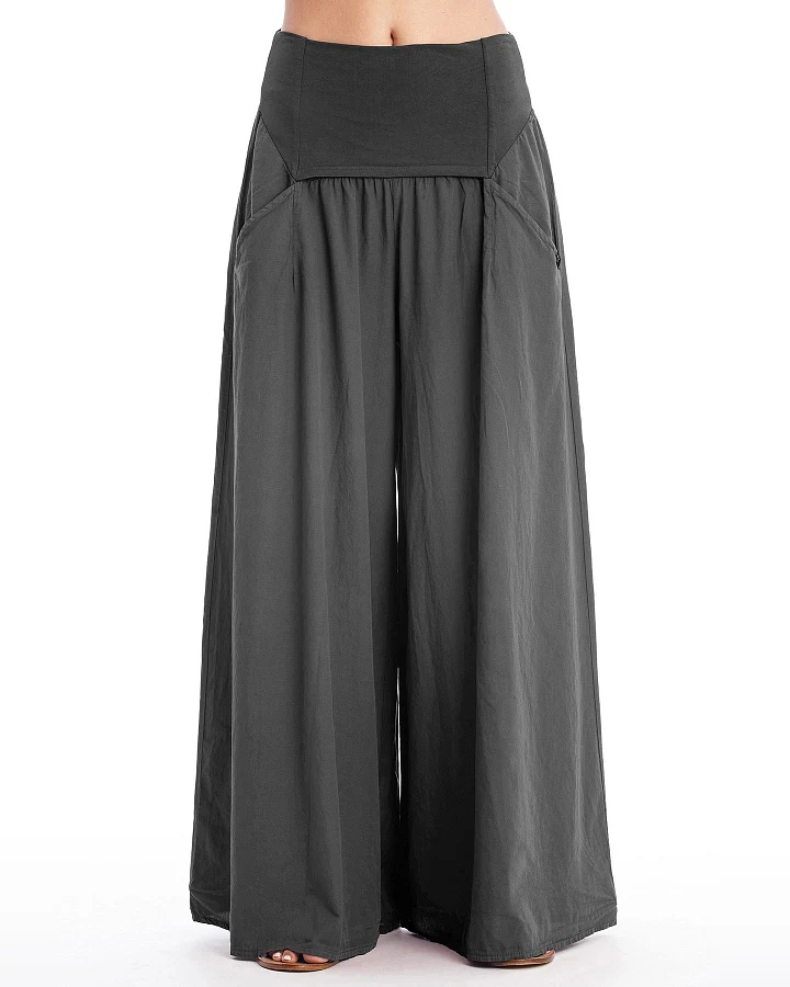 RAVENS VIEW IBIZA Damen vegan Hose Weites Bein Anthrazit