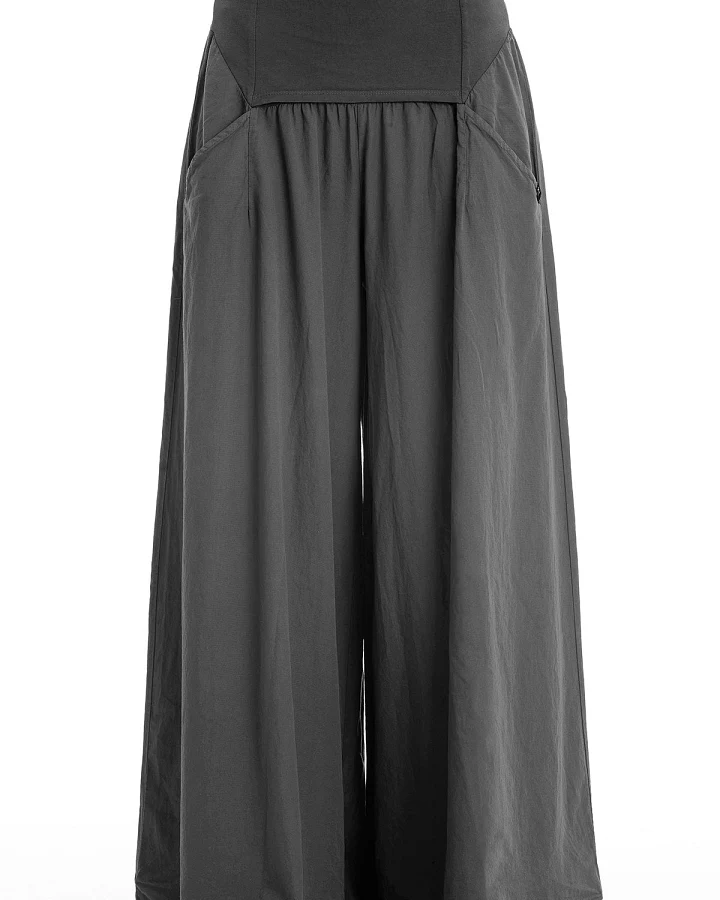 RAVENS VIEW IBIZA Damen vegan Hose Weites Bein Anthrazit
