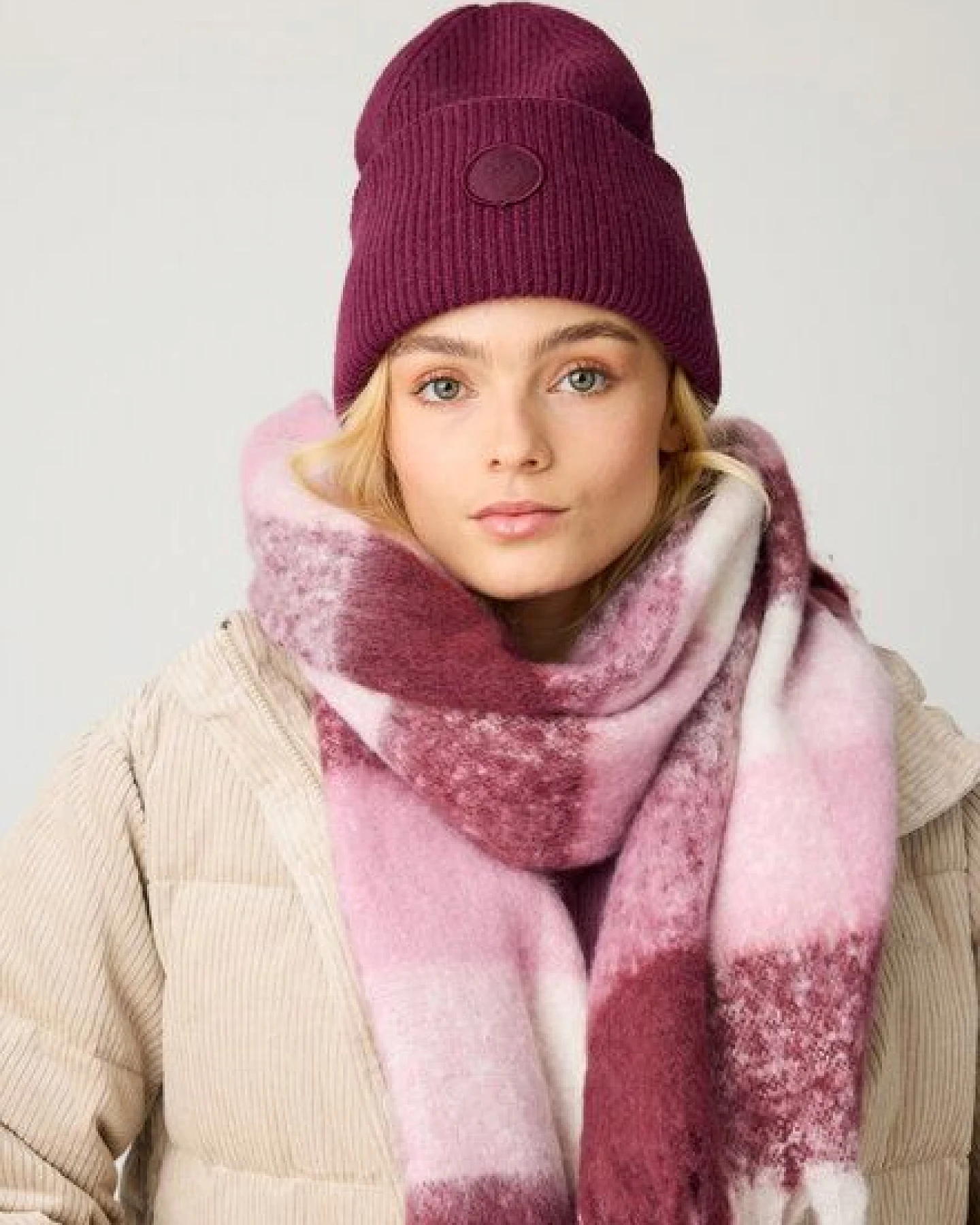 KnowledgeCotton Apparel Woll-Mütze - Rib Beanie - aus 100% Merino Wolle – Ansicht 2