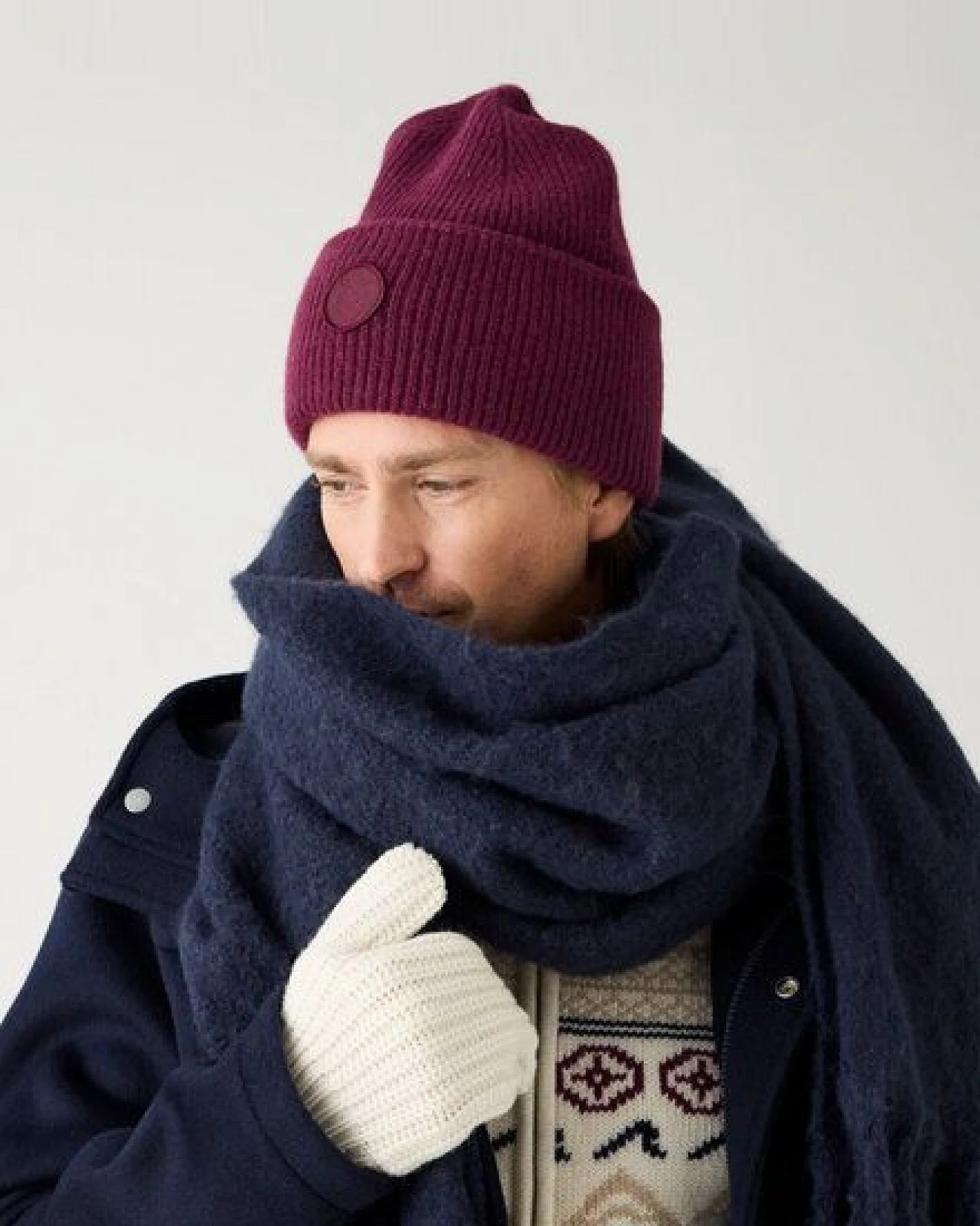 KnowledgeCotton Apparel Woll-Mütze - Rib Beanie - aus 100% Merino Wolle – Ansicht 3