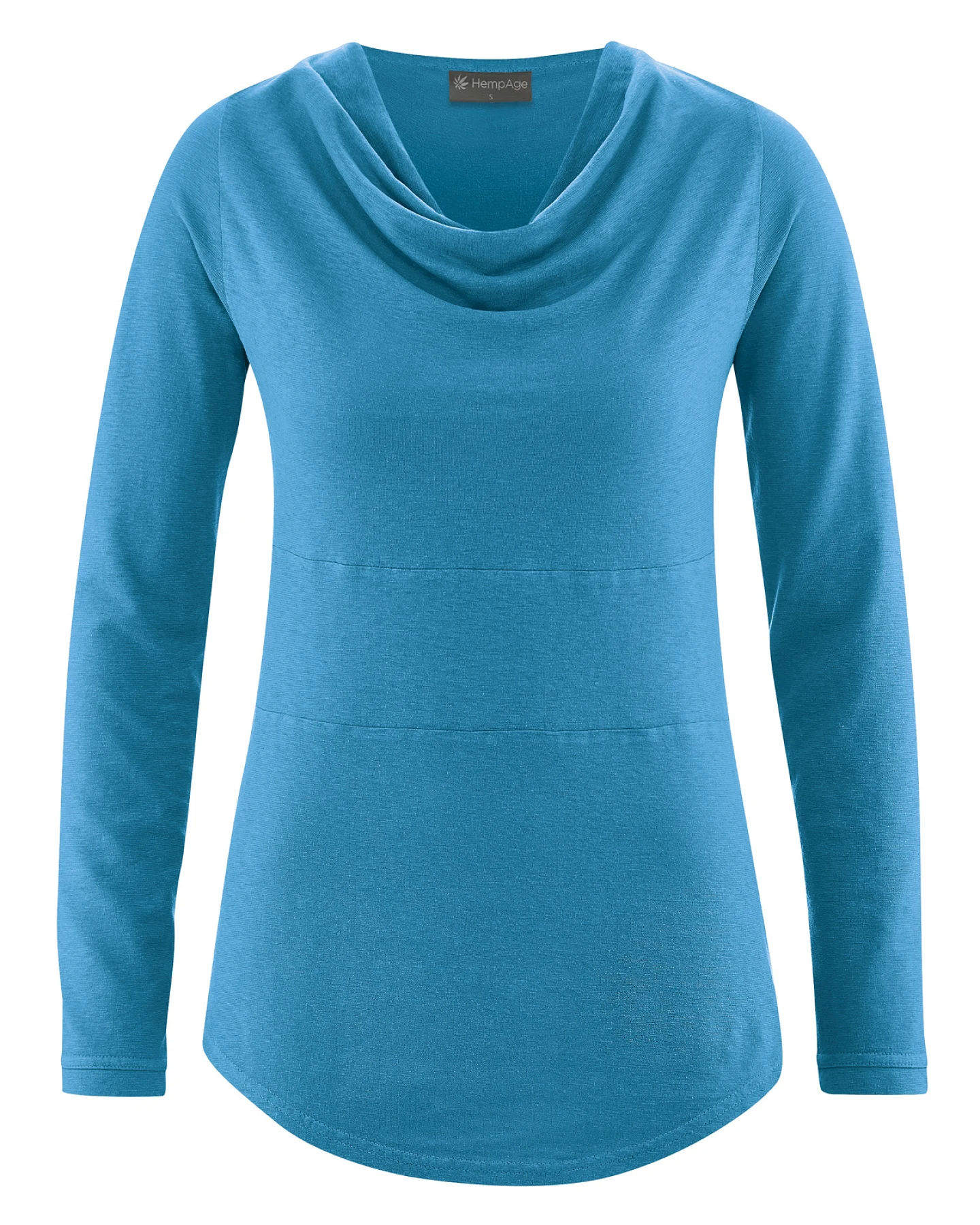 Hempage Damen vegan Langarm Top In Atlantikblau – Ansicht 2