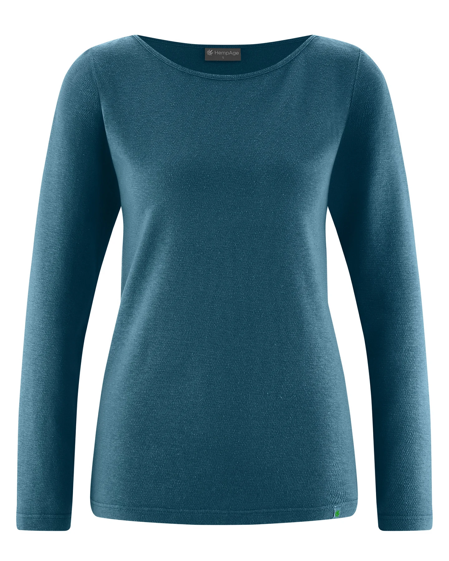 Hempage Damen vegan Langarmshirt Reef Petrol – Ansicht 2