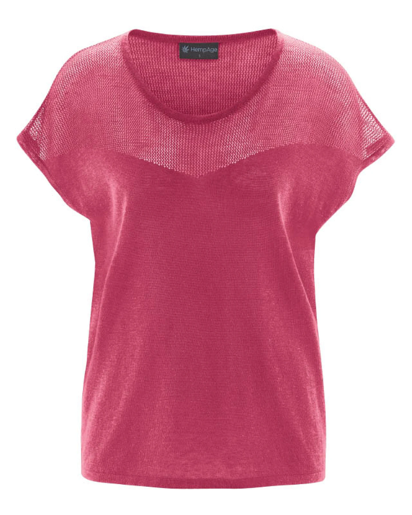 Hempage Damen vegan Top Mesh Sangria Rot – Ansicht 2
