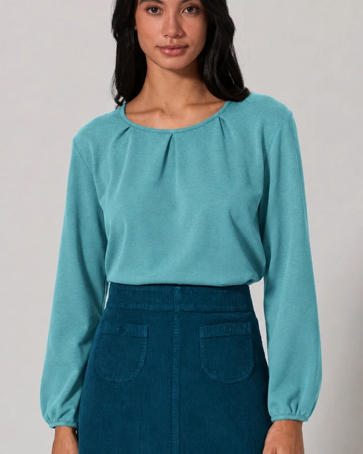 Hempage Damen vegan Langarmshirt Shelf Blau
