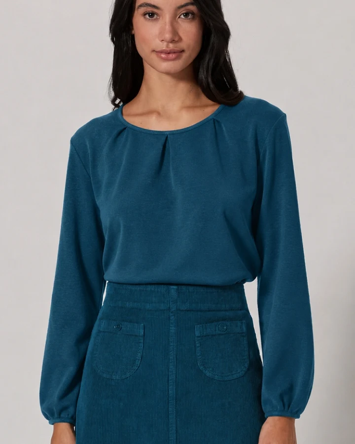 Hempage Damen vegan Langarmshirt Reef Petrol