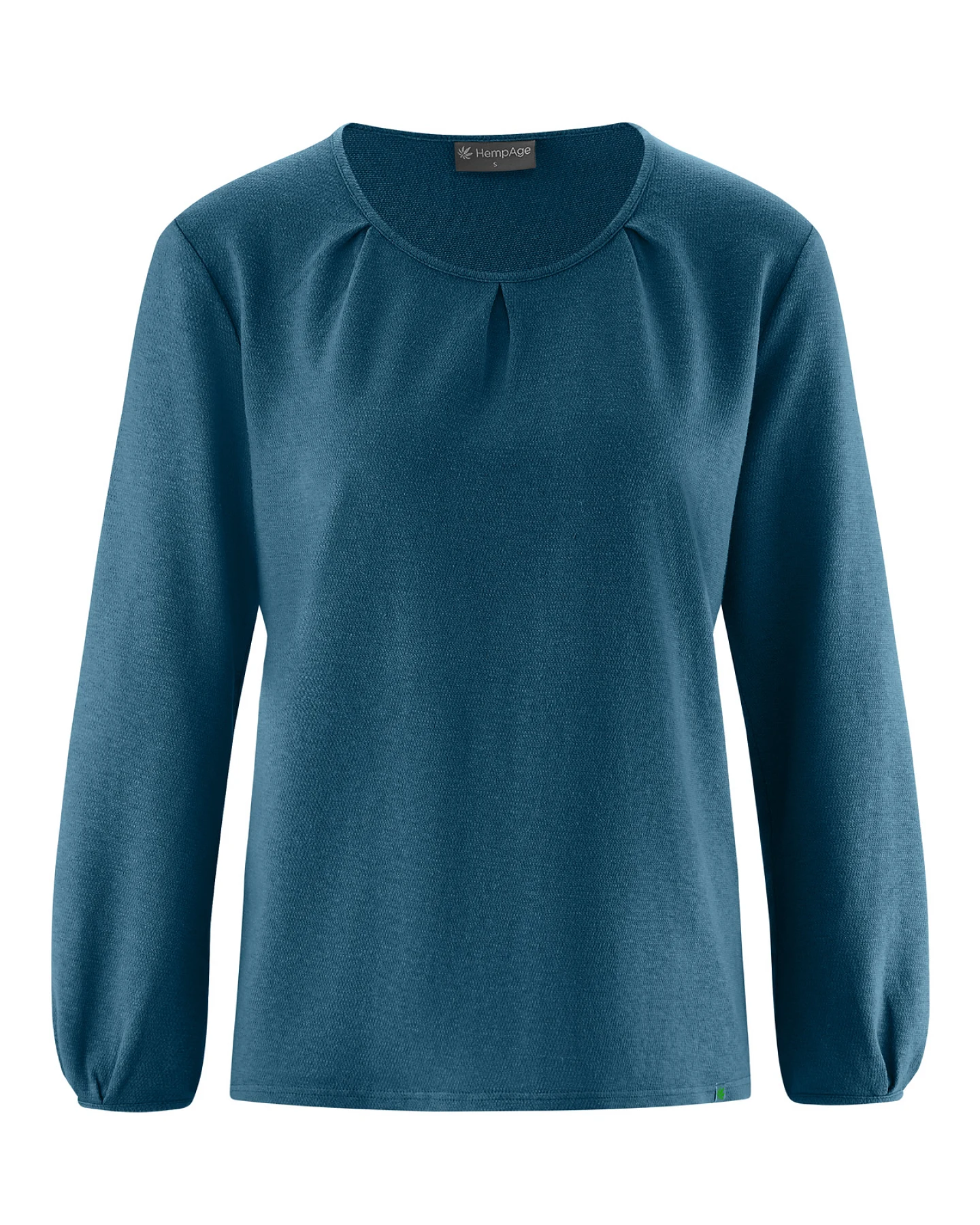 Hempage Damen vegan Langarmshirt Reef Petrol – Ansicht 2