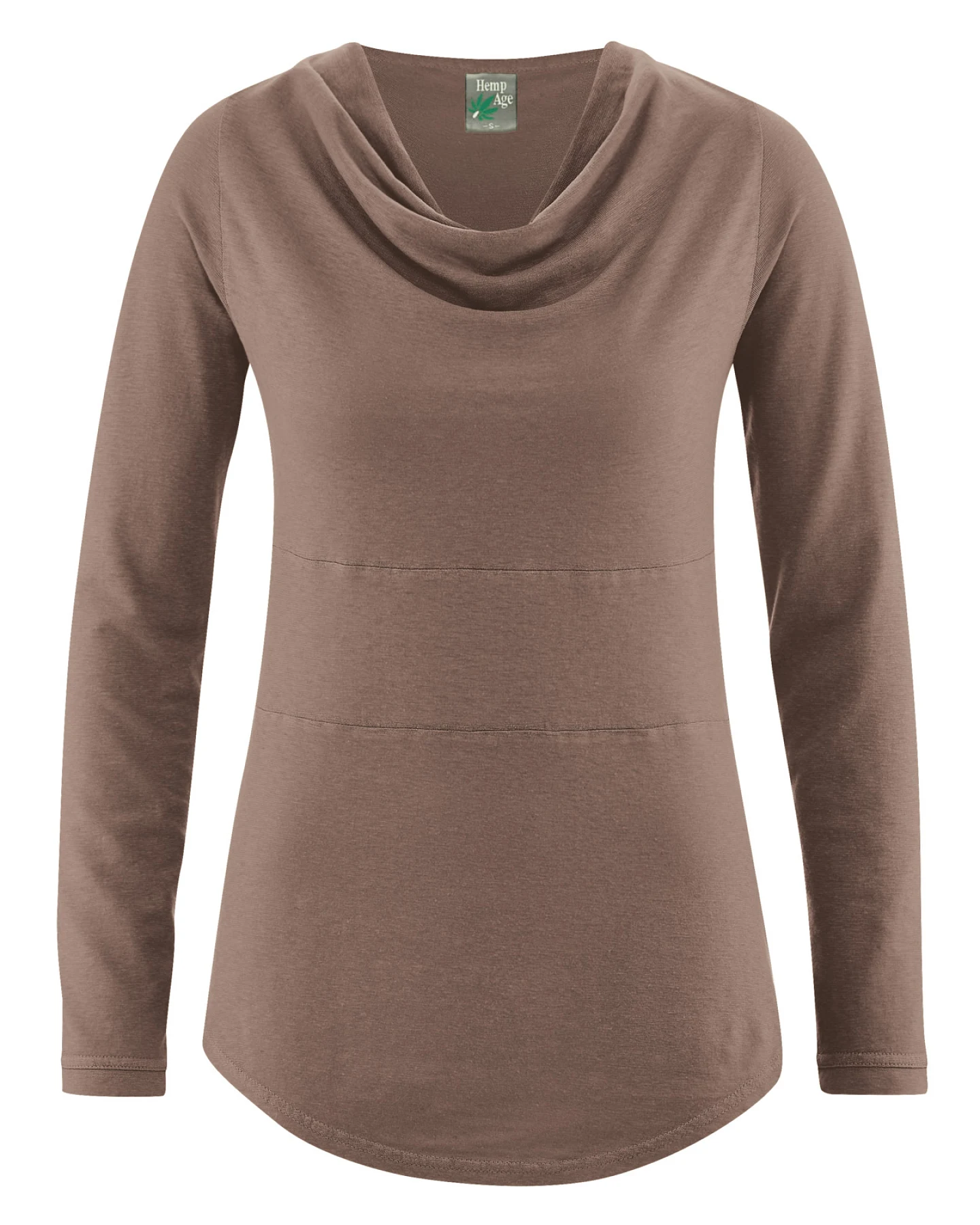 Hempage Damen vegan Langarmshirt Gravel Braun – Ansicht 2