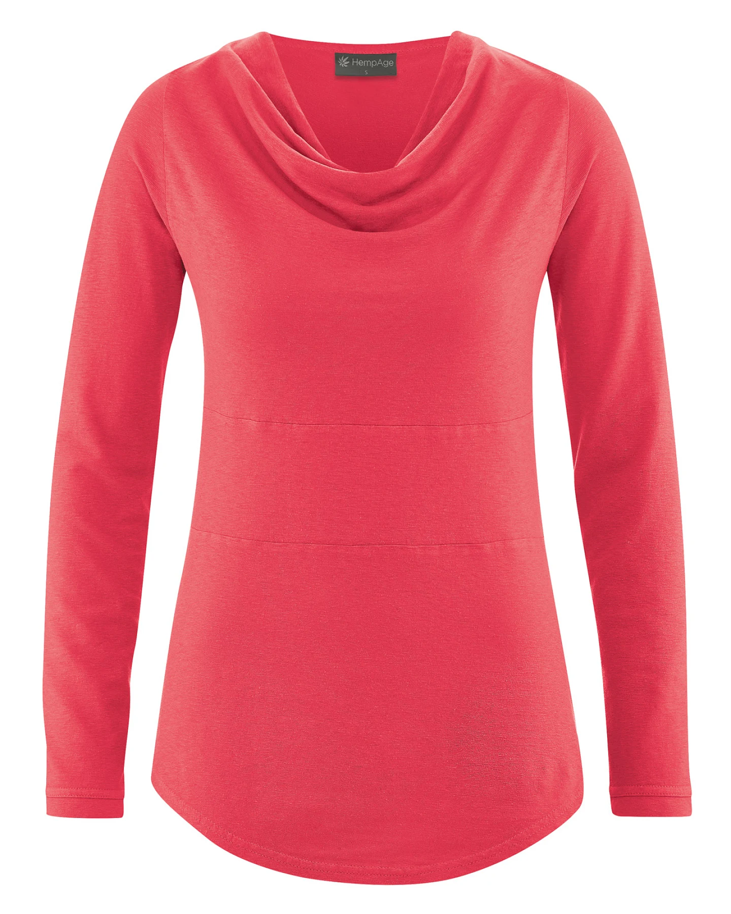 Hempage Damen vegan Langarm Top In Tomatenrot – Ansicht 2