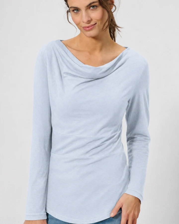 Hempage Damen vegan Langarmshirt Clearsky Blau