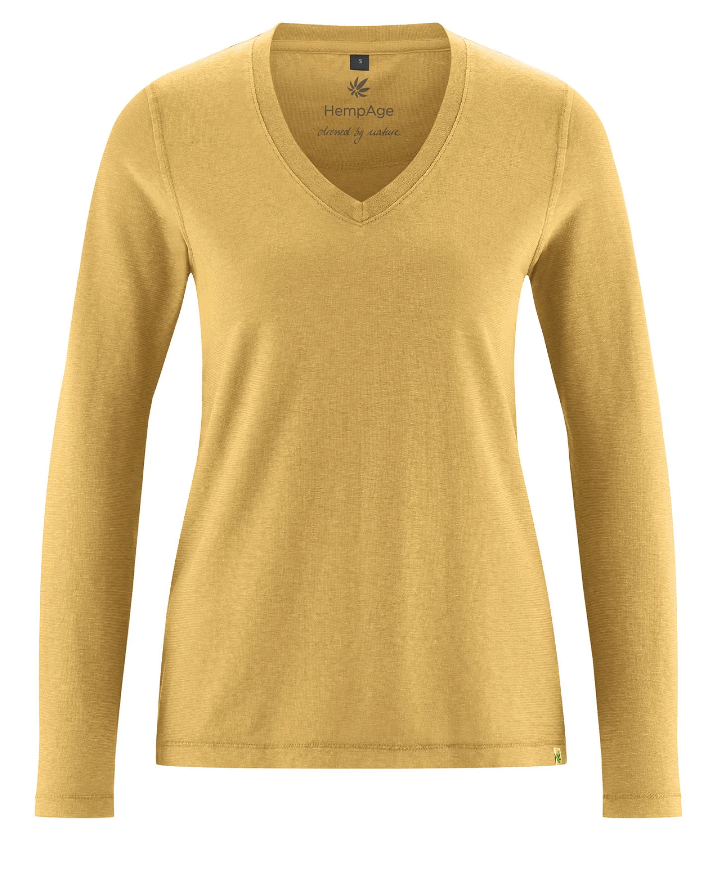 Hempage Damen vegan Langarmshirt Sporty Dijon Gelb – Ansicht 2