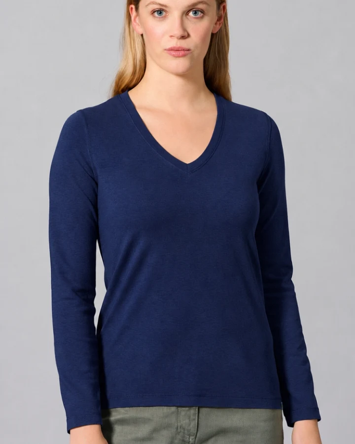 Hempage Damen vegan Langarmshirt Sporty Night Navy