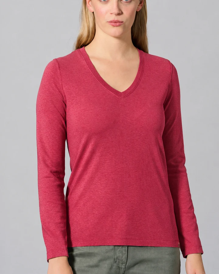 Hempage Damen vegan Langarmshirt Sporty Barolo Rosa