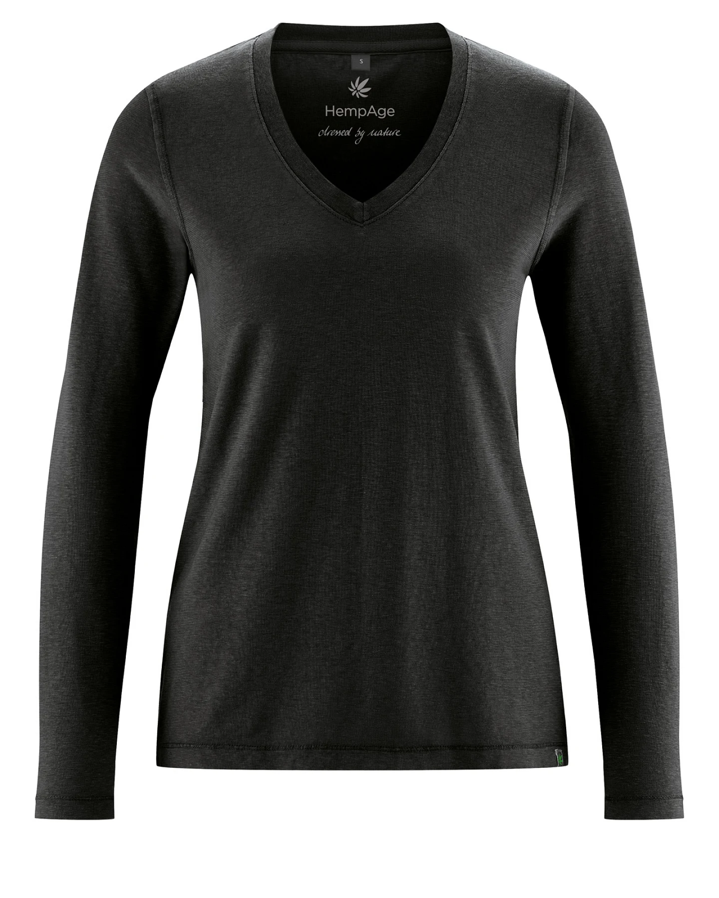 Hempage Damen vegan Langarmshirt Sporty Schwarz – Ansicht 2
