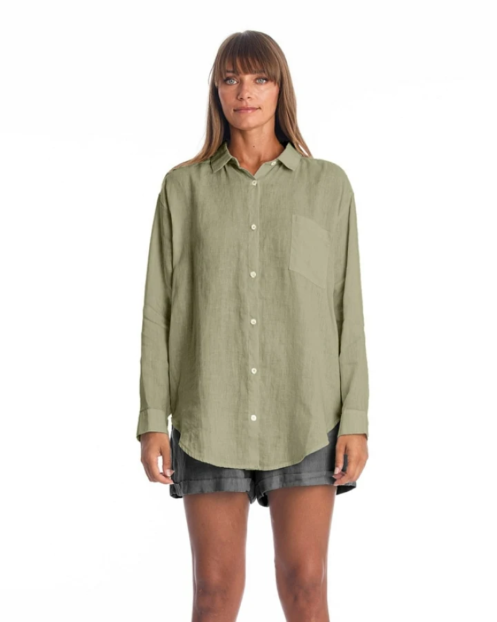 RAVENS VIEW IBIZA Damen vegan Hemd Monet Khaki
