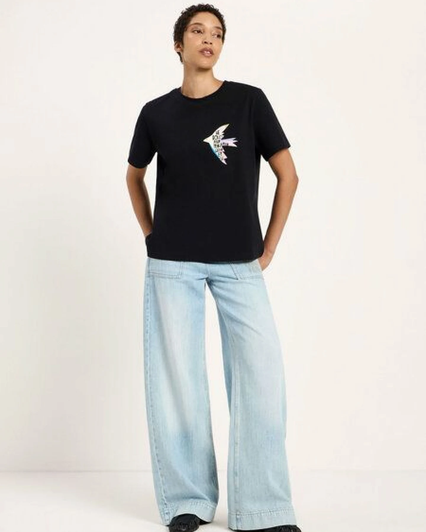 LANIUS Statementshirt "BIRD" (GOTS) aus Bio-Baumwolle – Ansicht 4