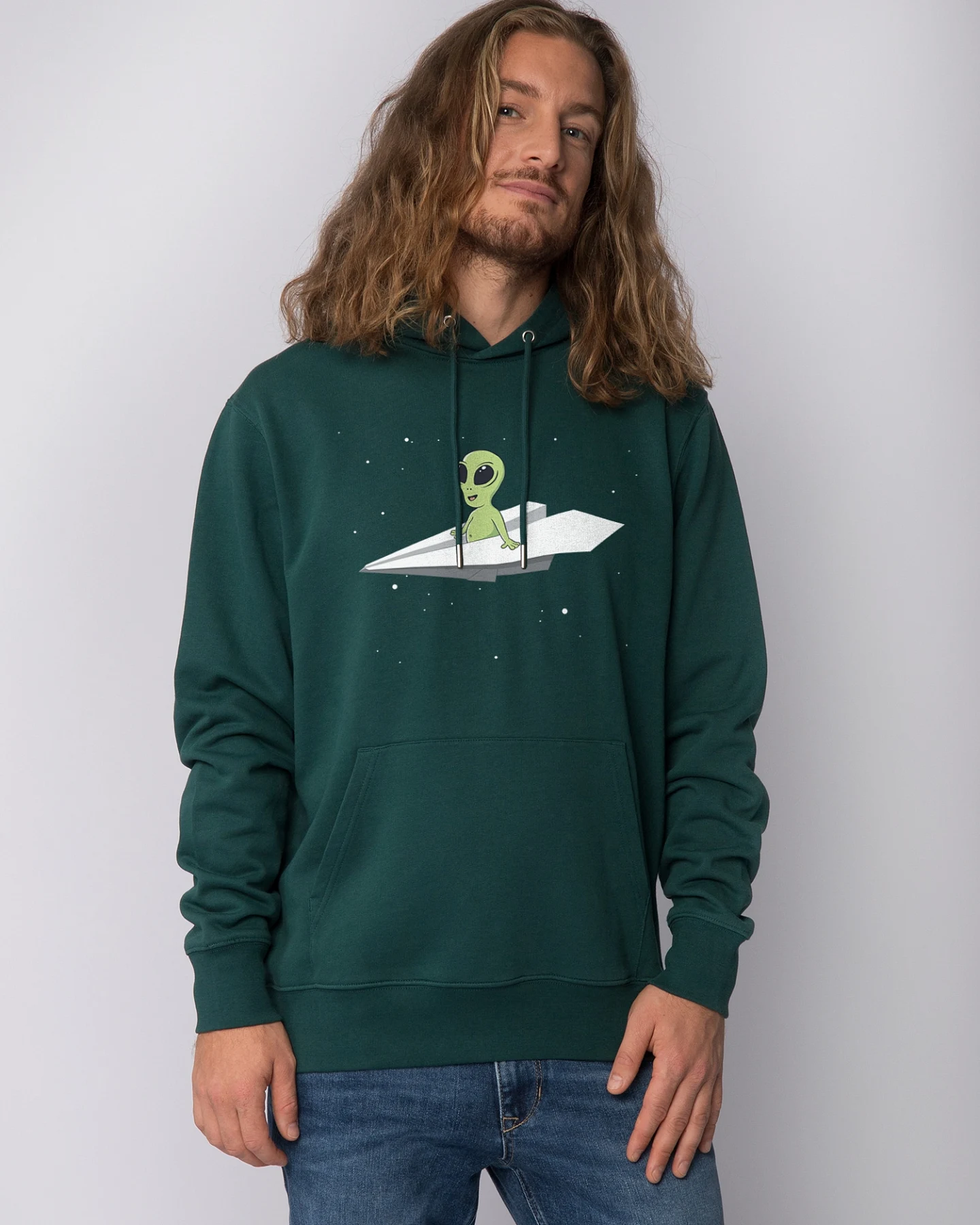 Watapparel Sweatshirt Alien on a paper plane – Ansicht 2