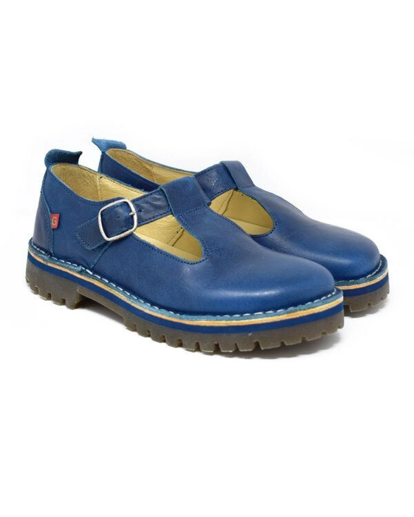 Grünbein Shoes Grünbein Spangen-Ballerinas Paula Naturform blau – Ansicht 2