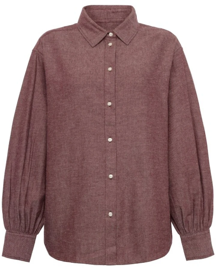 KnowledgeCotton Apparel - Women's Fisbone Flanel - Bluse Gr XL braun