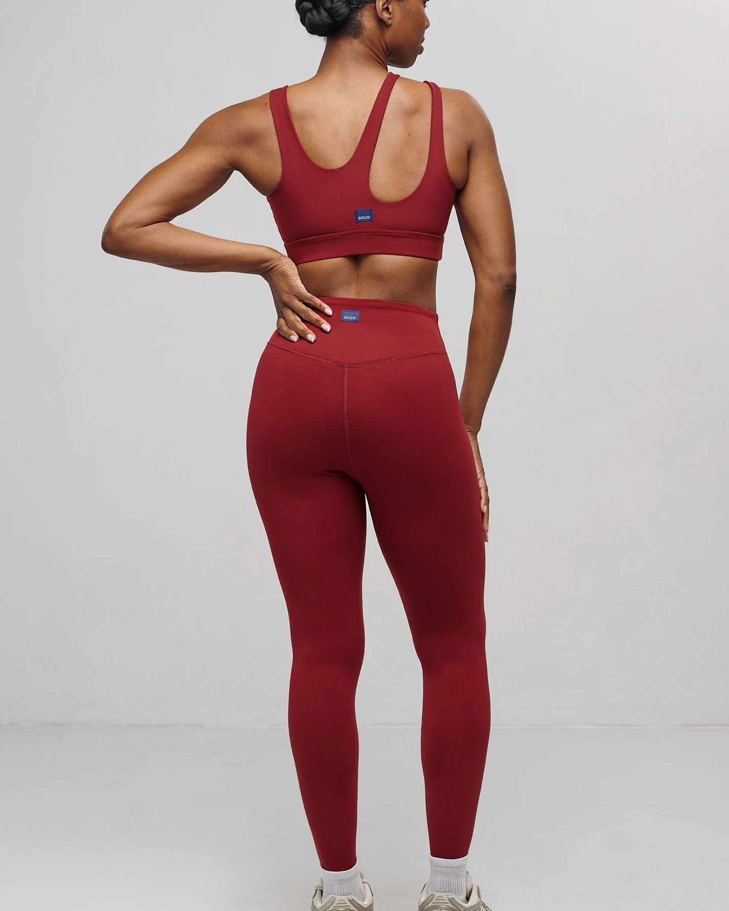 SEAAV Damen vegan Sport Bh Cut Out Coastal Cranberry – Ansicht 2