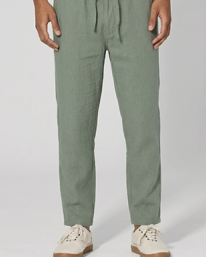 Hempage Herren vegan Hose Unisex Thymiangrün