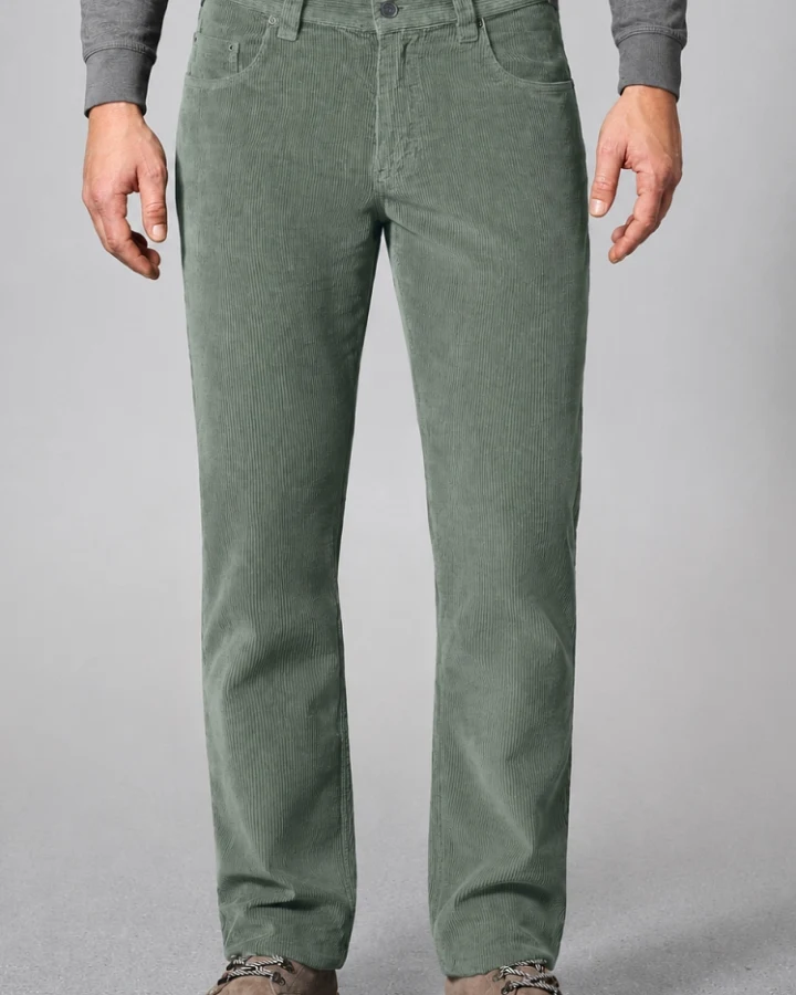 Hempage Herren vegan Hose Aus Cord Thymiangrün