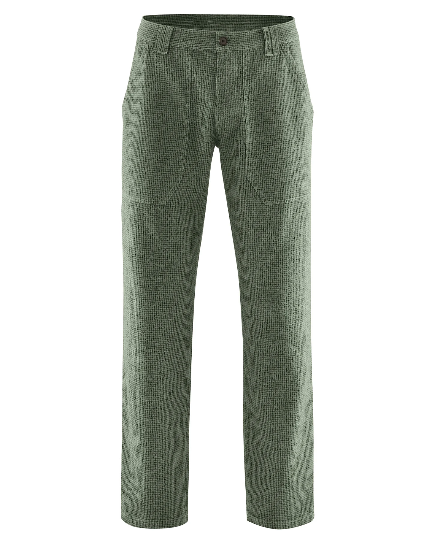 Hempage Herren vegan Hose Mit Hahnentrittmuster Moosgrün – Ansicht 2
