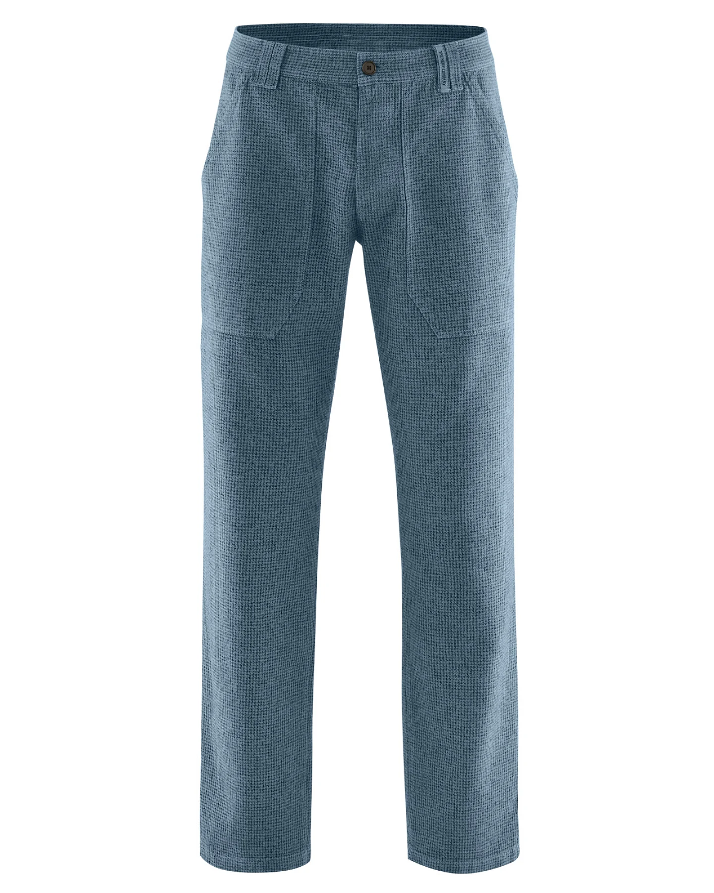 Hempage Herren vegan Hose Mit Hahnentrittmuster Taubenblau – Ansicht 2