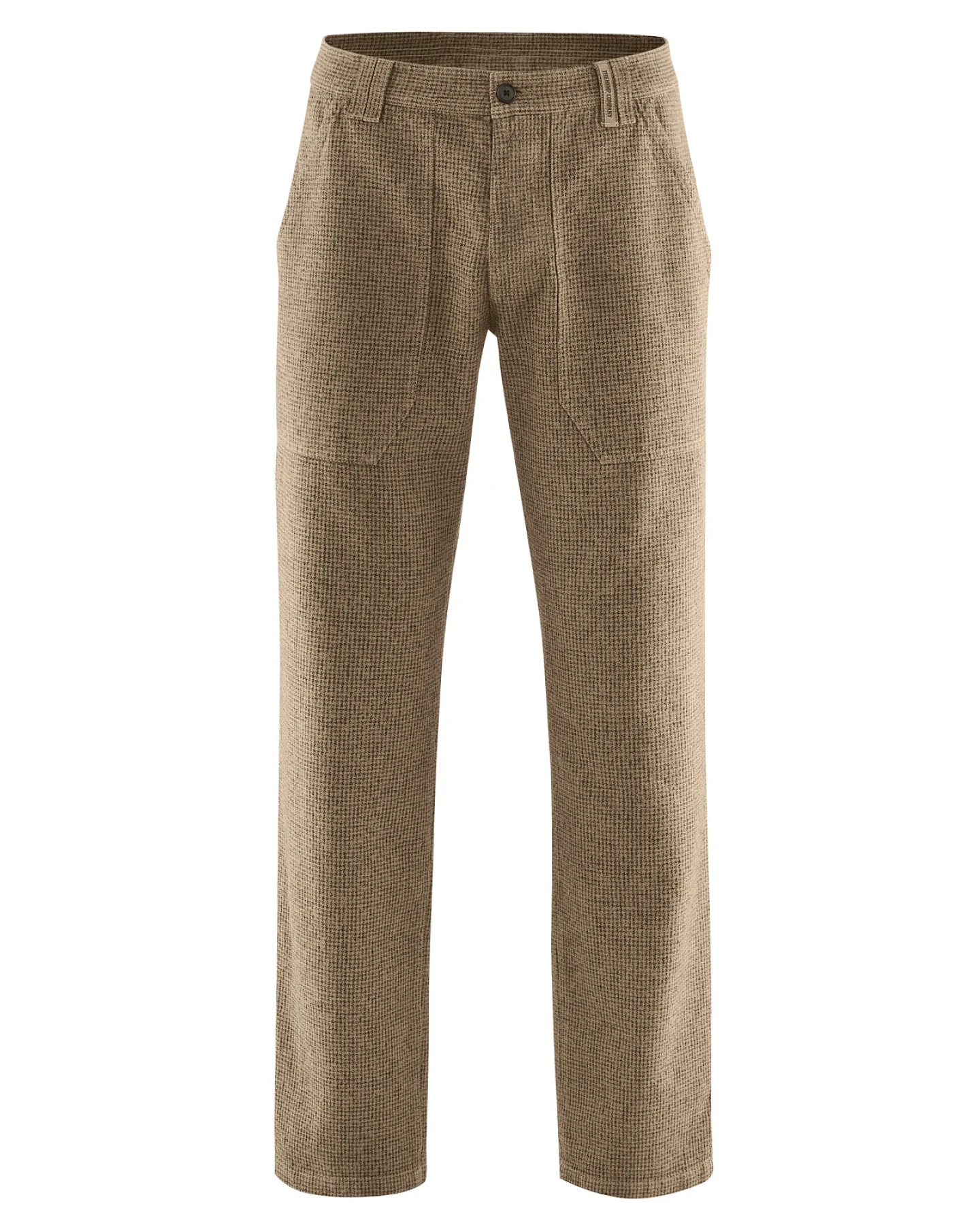 Hempage Herren vegan Hose Mit Hahnentrittmuster Shitake Braun – Ansicht 2