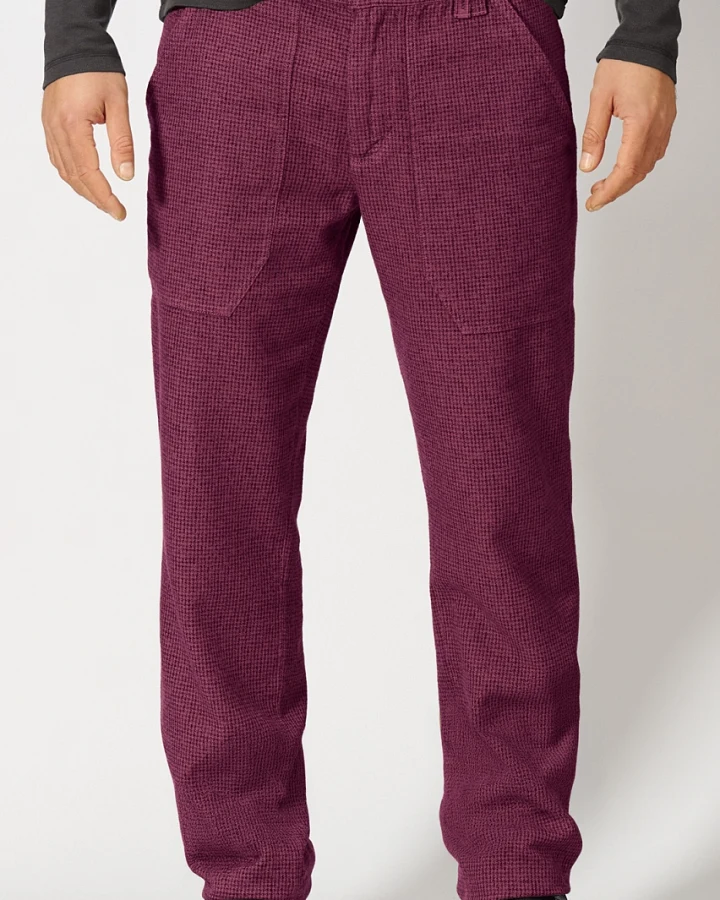 Hempage Herren vegan Herrenhose Hahnentritt Weinrot