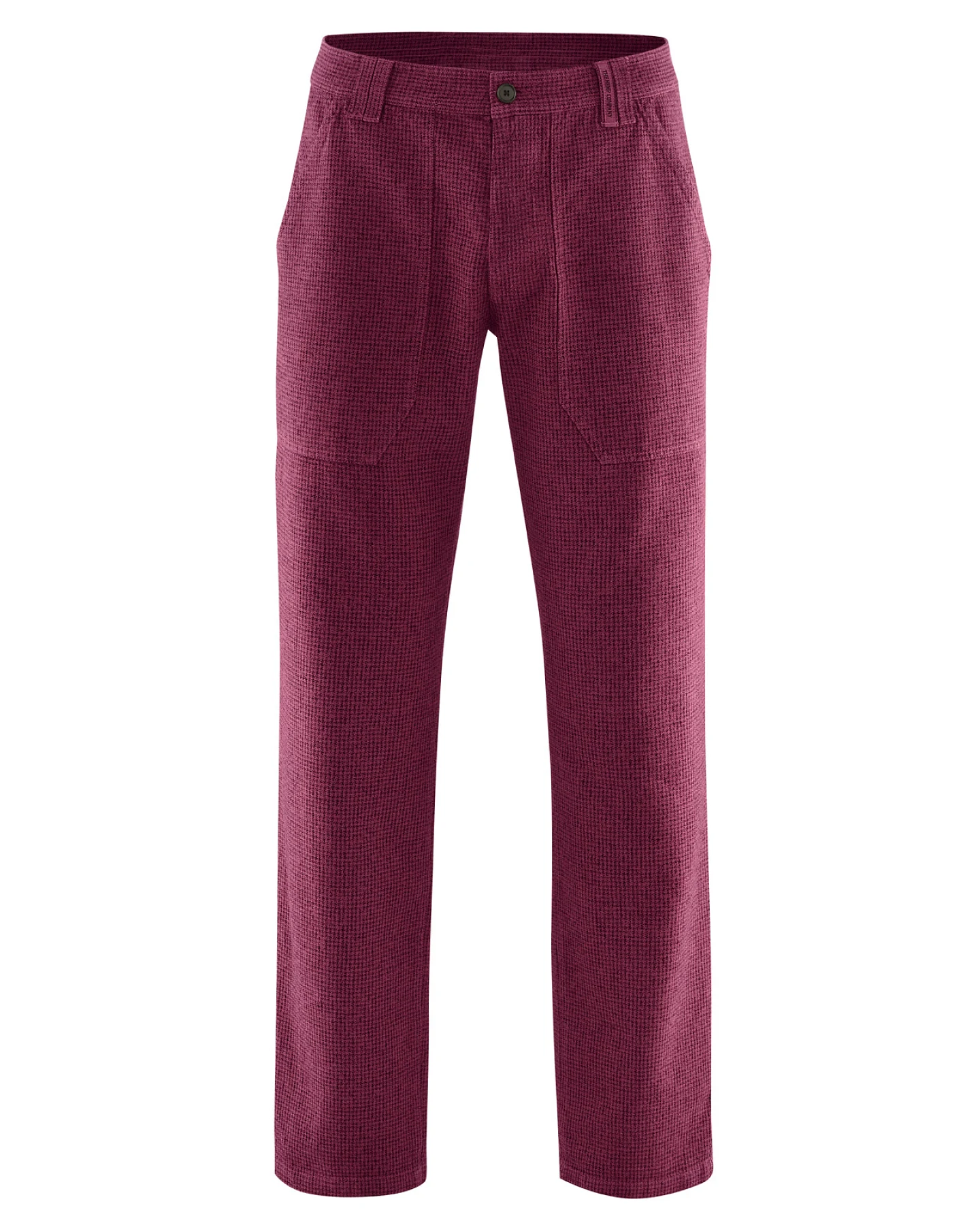 Hempage Herren vegan Herrenhose Hahnentritt Weinrot – Ansicht 2