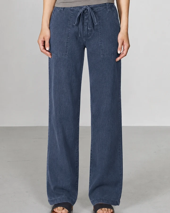 Hempage Damen vegan Hose Airy Summer Wintersky Blau