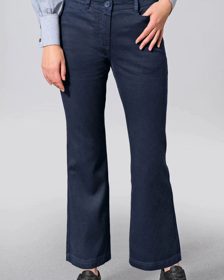 Hempage Damen vegan Hose Fashionable Flared Navy