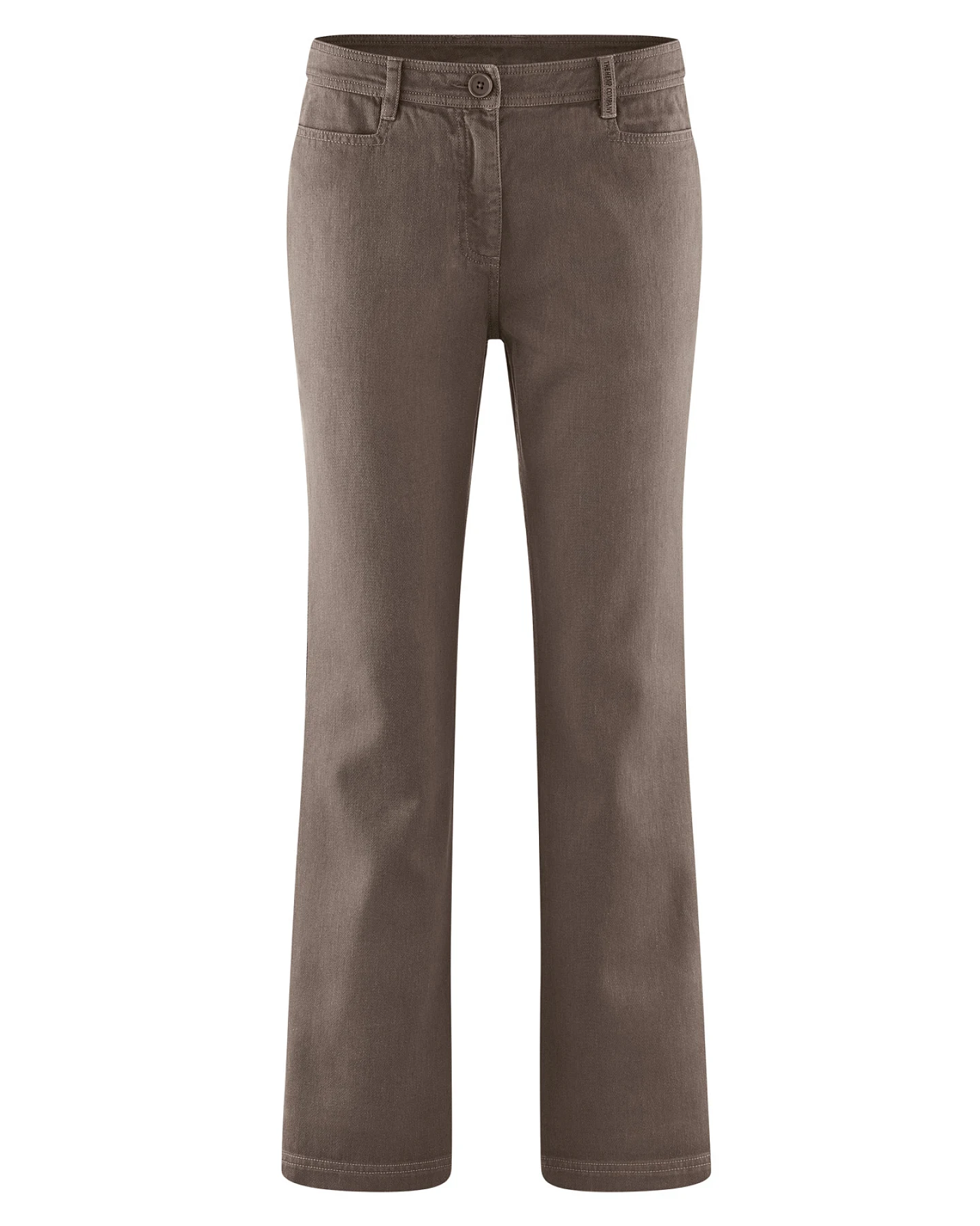 Hempage Damen vegan Hose Modisch Ausgestellt Staubbraun – Ansicht 2