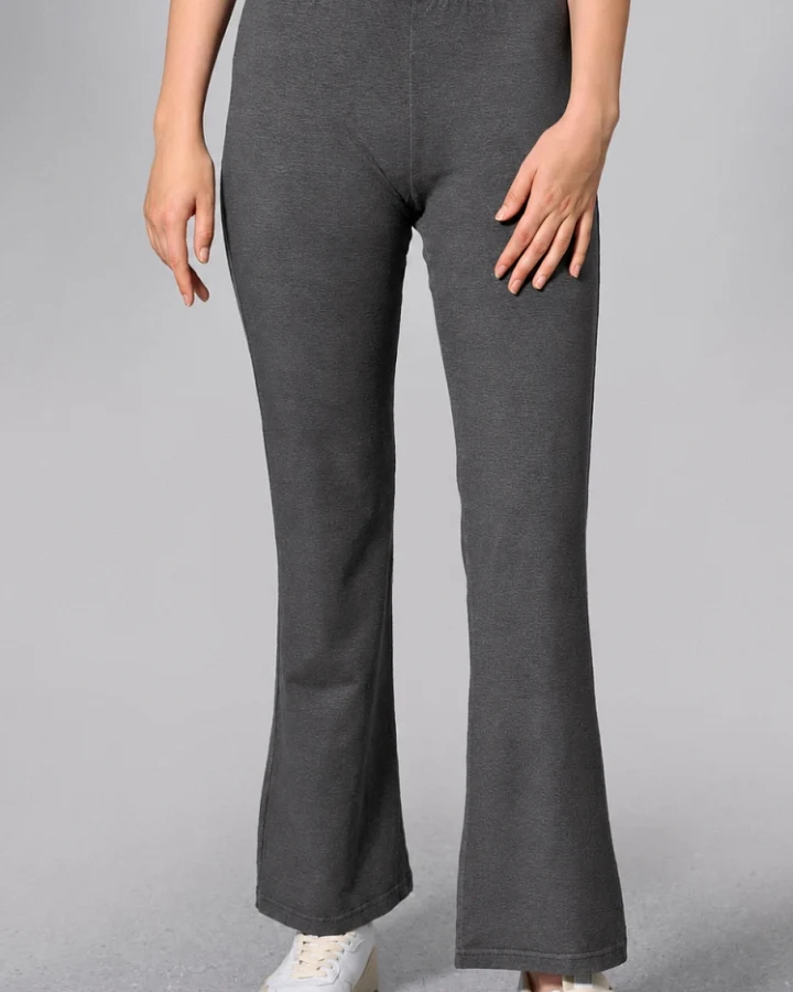 Hempage Damen vegan Hose Schlaghose Anthrazit