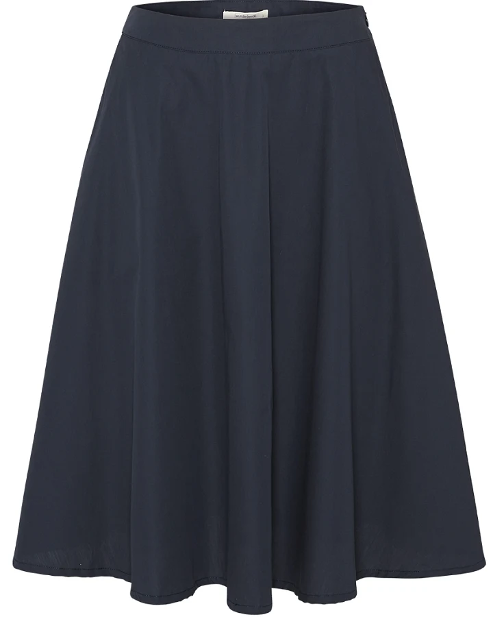 Poplin midi skirt