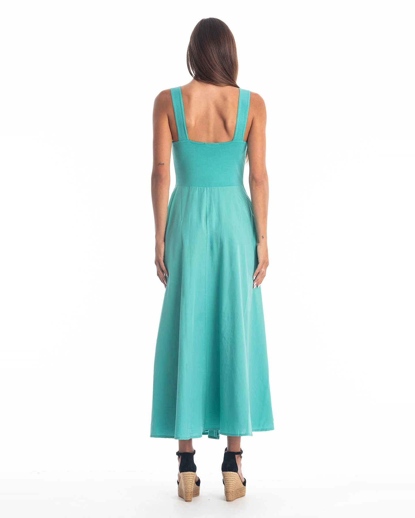 RAVENS VIEW IBIZA Damen vegan Kleid Madonna Elegant Türkis – Ansicht 2