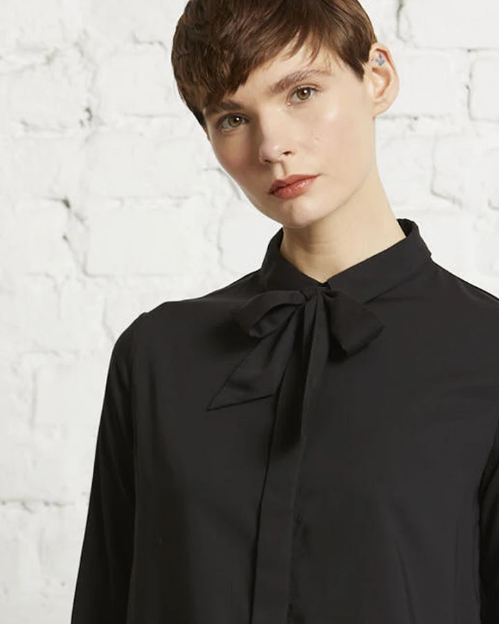 TENCEL bow blouse