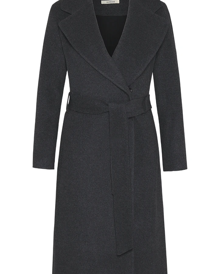 Belted coat merino flannel
