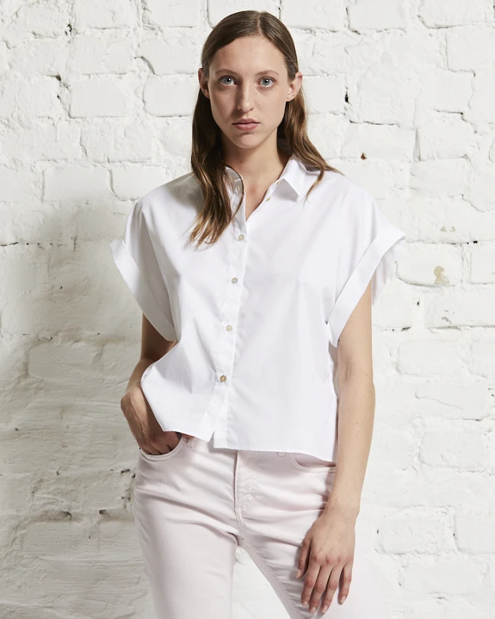 Poplin square blouse